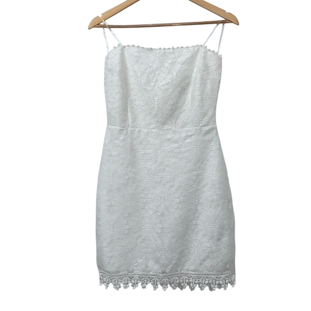 Accidentally In Love White Lace Strapless Mini Dress Size 9 JA23611P16HZV